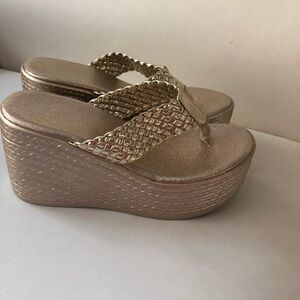 Gold Wedge Sandals